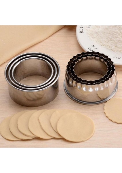 B Tarzı 3 Adet Yuvarlak Çiçek Şekilli Hamur Kesme Aracı Mutfak Aletleri Çelik Mantı Kesici Taşınabilir Mantı Kalıpları (Yurt Dışından) fiyatları