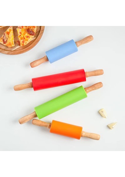 Turuncu M Stili Ahşap Saplı Yuvarlak Mutfak Rulo Çocuklar Için Hamur Şekeri Rulo Baking Ekmek Yapımı (Yurt Dışından) modelleri