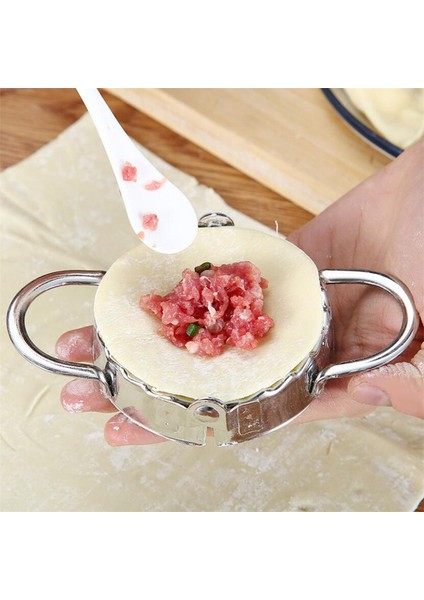 1pc Yuvarlak 9.5cm Tarzı 1 Adet Mutfak Paslanmaz Çelik Mantı Yapma Kalıbı Hamuru Kesici Turta Ravioli Mantı Kalıbı Doldurulmuş Et Kaşığı Mutfak Araçları (Yurt Dışından)