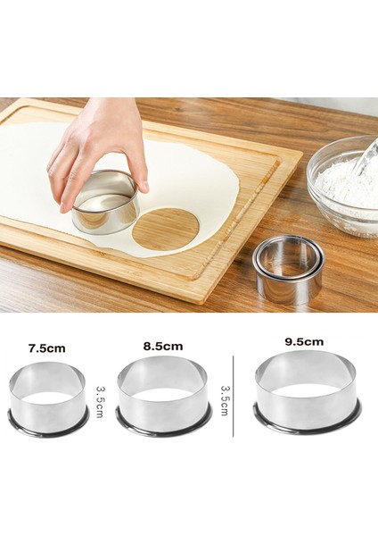 3pc Yuvarlak Stil Yuvarlak Çiçek Şekilli Hamur Kesme Aracı Mutfak Gereçleri Paslanmaz Çelik Mantı Kesici Taşınabilir Mantı Sarma Kalıpları (Yurt Dışından) indirimleri