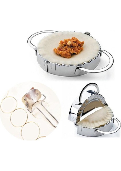 Gümüş Tarzı 2pclot Paslanmaz Çelik Mantı Kalıbı Tembel Must-Ravioli Yapım Kalıbı Kalıp Fırın Aksesuarları Ev Mutfak Mantı Yapıcı Kesici (Yurt Dışından)