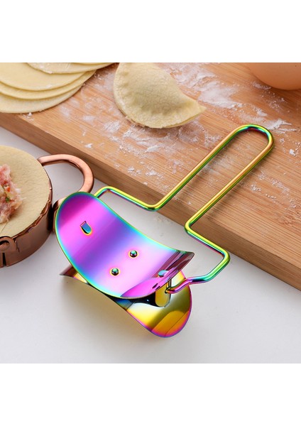 Altın Tarzı Paslanmaz Çelik Mantı Sarı Mutfak Aletleri Dıy Mantı Yapma Cihazı Hamur Dairesi Rulosu Mantı Yapıcı (Yurt Dışından) modelleri