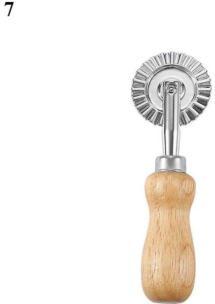 No.7 Tarzı Çerez Kesici Ravioli Makarna Araçları Ravioli Kesici Hamur Pres Kalıp Mantı Dantel Kabartma Kare Yuvarlak Pizza Kesme Tekerleği Aracı (Yurt Dışından)