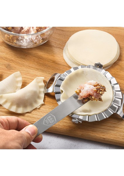 Orta 8,5 cm Stili Yeni Kendin Yap Paslanmaz Çelik Mantı Yapım Seti Mantı Kalıbı Pres ve Kesici Kolay Pişirme Kalıbı Hamur Presleyici Kesici Araçlar Seti (Yurt Dışından) modelleri