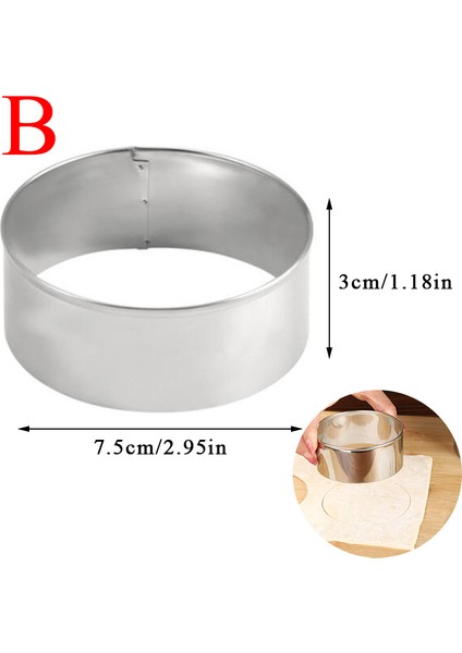 B Tarzı Paslanmaz Çelik Mantı Sarıcı Kalıp Hamur Dairesi Makinesi Mantı ve Pizza Hamuru Kesicileri Rulo Pişirme Araçları (Yurt Dışından)