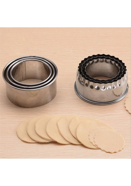 3pc Yuvarlak Stil Paslanmaz Çelik Kesici Mantı Kalıbı Mutfak Yapıcı Mantı Cilt Cihazı Hamur Presi Pancake Araçları Kaplamalar Kalıplar (Yurt Dışından) fiyatları