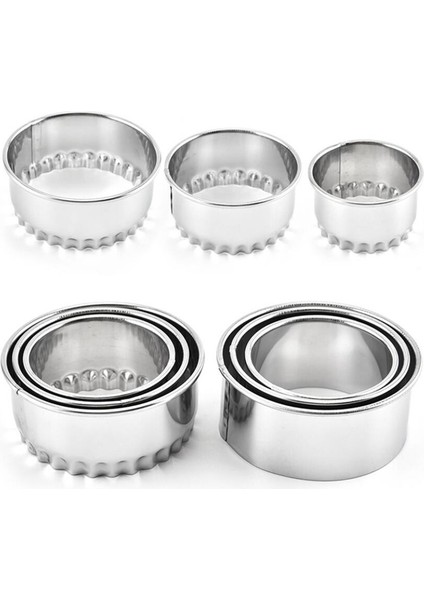 3pc Yuvarlak Stil Paslanmaz Çelik Kesici Mantı Kalıbı Mutfak Yapıcı Mantı Cilt Cihazı Hamur Presi Pancake Araçları Kaplamalar Kalıplar (Yurt Dışından) fırsatları