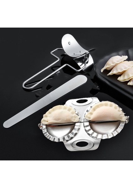 Açık Sarı Stil Paslanmaz Çelik Mantı Yapma Kılavuzu Ravioli Gyoza Kalıp Baskı Pierogi Kalıbı Hamur Kesici Pişirme Mutfak Hamur Tatlı Aracı (Yurt Dışından) indirimleri