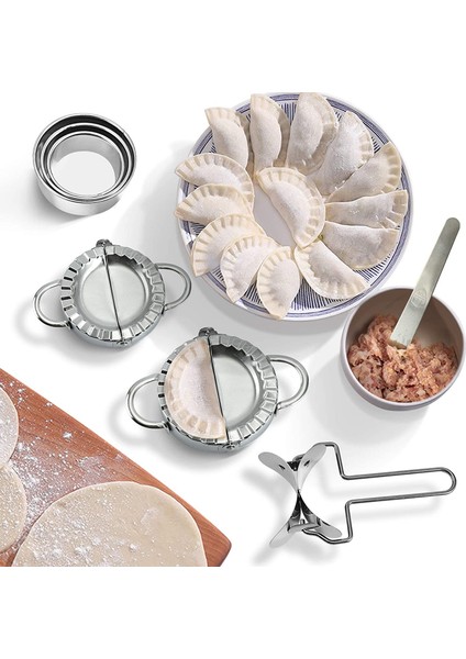 Bej Tarzı Paslanmaz Çelik Mantı Yapma Kılavuzu Ravioli Gyoza Kalıp Baskı Pierogi Kalıbı Hamur Kesici Pişirme Mutfak Hamur Tatlı Aracı (Yurt Dışından) modelleri