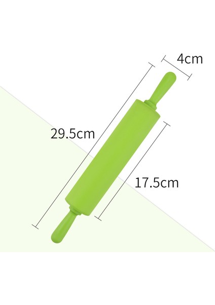 30X5CM Yeşil Stil cm Silikon Merdane Yapışmaz Hamur Un Rulo Fondan Pasta Makarna Mantı Merdane Mutfak Fırın Aracı (Yurt Dışından)