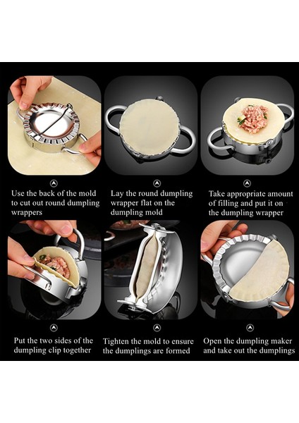 Küçük Stil Paslanmaz Çelik Mantı Kalıbı Tembel Dıy Must-Ravioli Yapma Kalıbı Jiaozi Yapıcı Kelepçeler Mantı Doldurma Kaşığı Mutfak Fırın Aracı (Yurt Dışından)
