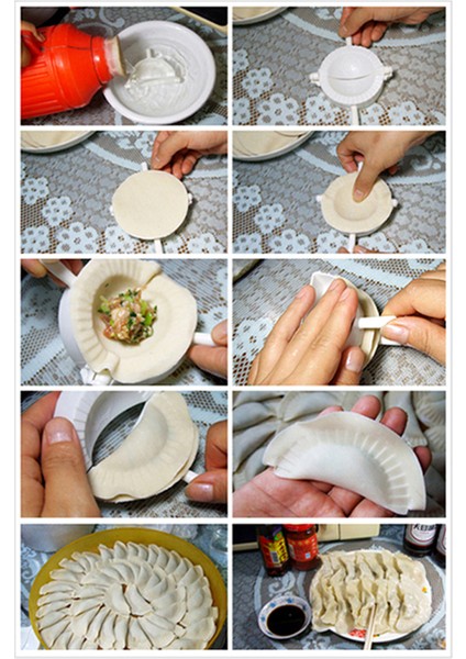 Beyaz Stil Kolay Hamur Baskı Mantı Turta Ravioli Yapma Kalıbı Gyoza Empanada Modelleme Maker Kalıp Aracı Ev Mutfak Gadget Kalıp (Yurt Dışından) indirimleri