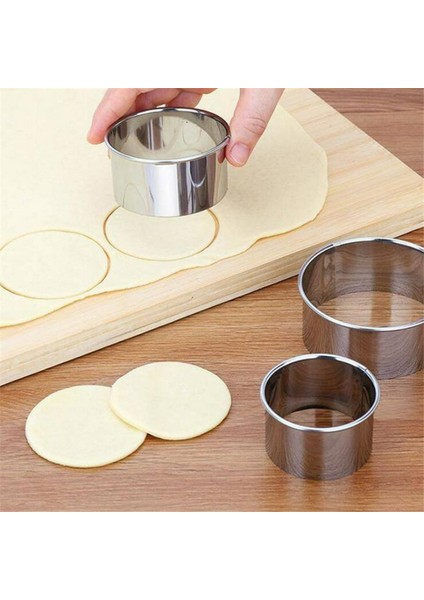 Yuvarlak Stil Paslanmaz Çelik Yuvarlak Mantı Kalıpları Kesici Yapıcı Kurabiye Kek Hamur Kesme Aksesuarları Mutfak Aleti (Yurt Dışından) fiyatları