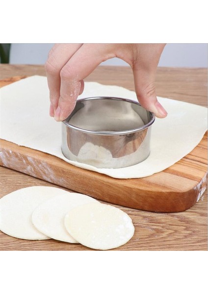 Yuvarlak Stil Paslanmaz Çelik Yuvarlak Mantı Kalıpları Kesici Yapıcı Kurabiye Kek Hamur Kesme Aksesuarları Mutfak Aleti (Yurt Dışından) fırsatları