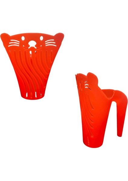 Plastik V Kedi Figürlü Kum Küreği Turuncu