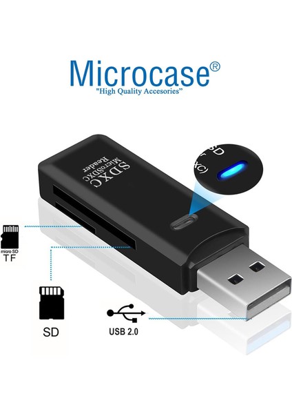 USB 2.0 2in1 Sd Tf Microsd Kart Okuyucu AL3240