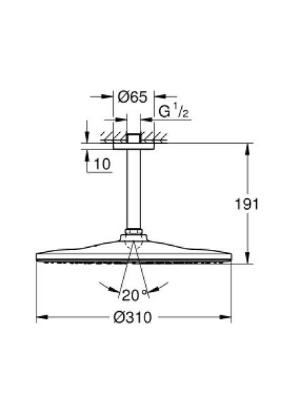 Rainshower Mono 310 Tepe Duşu Seti 142 Mm Tek Akışlı - 22122KF0