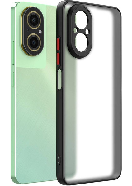 Realme 12 Lite Kılıf Silikon Kenarlı Kamera Korumalı Buzlu Hux Kapak