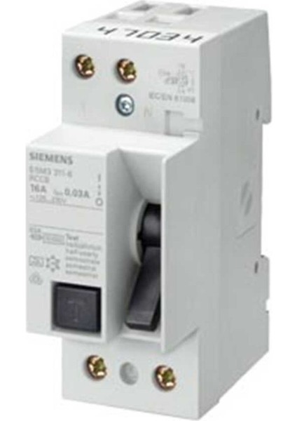 5SM1317-0 Kaçak Akım Koruma Şalteri 80 A, 30 Ma, Un Ac: 230 V Artık Akım Devre Kesici, 2-Kutuplu (Muadil Ürün: 5SV4317-0)