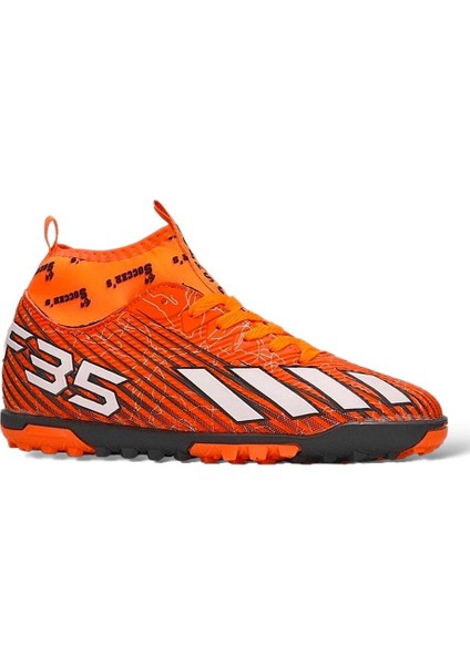 Çoraplı Halı Saha Futbol Ayakkabısı Turuncu-Beyaz