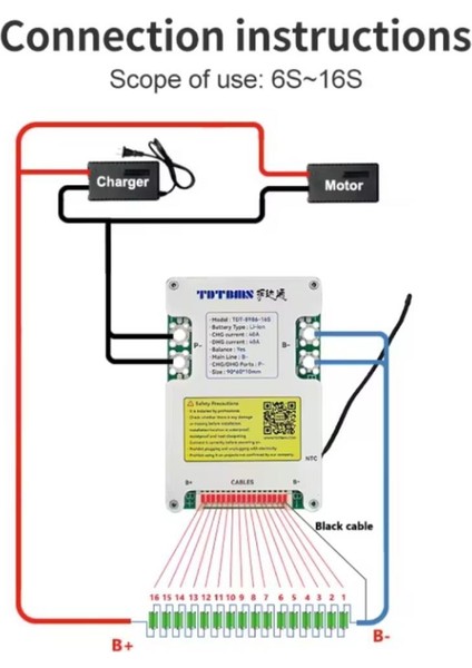 Tdt Lifepo4 16S 48V 40A Bms Balanslı