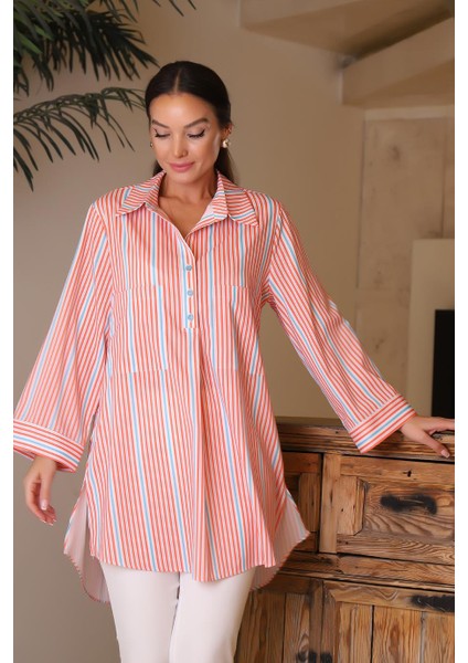 Arkası Uzun Salaş Uzun Kadın Gömlek 34343-2Y4 modelleri