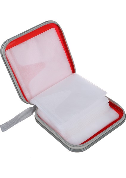 40 CD DVD Disk Albümü Depolama Taşıma Çantası Kapak Cüzdan Kol Tutucu Çanta Sert Kutu - Kırmızı (Yurt Dışından)