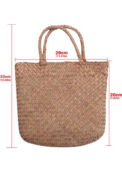 Rahat Hasır Çanta Doğal Hasır Bez Çantalar Kadın Örgülü Çanta Bahçe El Yapımı Mini Dokuma Rattan (Yurt Dışından) fırsatları