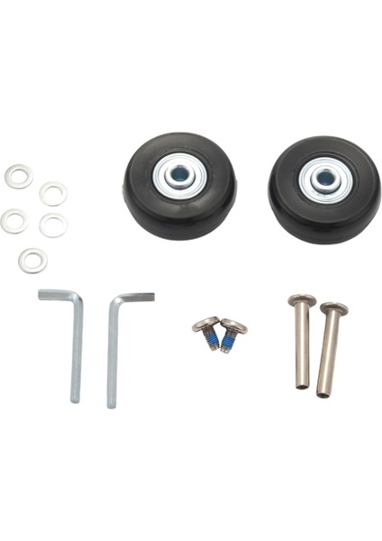 2 Takım 45X19MM Bagaj Bavul / Sıralı Açık Paten Yedek Tekerlekler Siyah (Yurt Dışından)