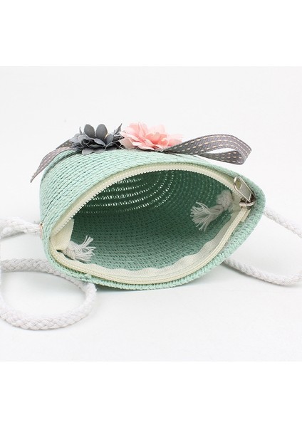 Çocuk Kız Hasır Çanta Yaz Boho Çanta Messenger Çiçek Crossbody Seyahat Plaj Çantası, Bej (Yurt Dışından) fırsatları