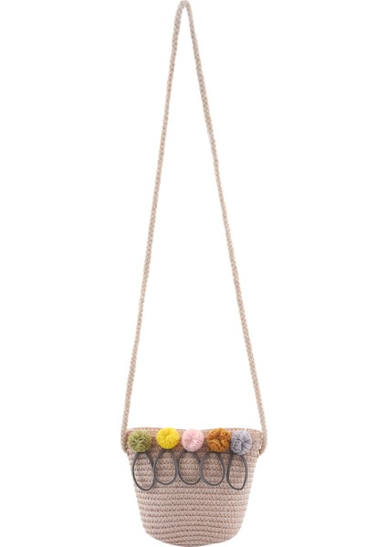 Kız Çocuk Omuz Çantası Hasır Rattan Örgü Crossbody Bebek Için En Iyisi (Pembe) (Yurt Dışından)