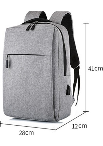 Erkek Iş Çok Fonksiyonlu Bilgisayar Çantası USB Basit Sırt Çantası Özel Seyahat Okul Gri (Yurt Dışından) modelleri