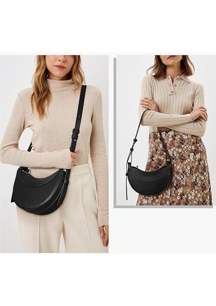 Kadın Çanta Deri Omuz Çantası Retro Yarım Ay Moda Tasarım Crossbody Küçük Aksesuarlar, Bordo (Yurt Dışından) fiyatları