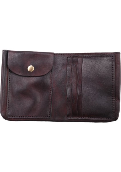 Kırışık Cüzdan, Vintage El Yapımı Inek Derisi Erkek Kart Sahibi, Bifold Para Klipleri, Kahve (Yurt Dışından) fiyatları