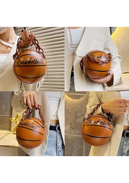 Kadın Basketbol Şekilli Vücut Askılı Çanta Çanta Tote Mini Omuz Pu Deri Yuvarlak Çanta Kızlar Için Pembe (Yurt Dışından) fırsatları