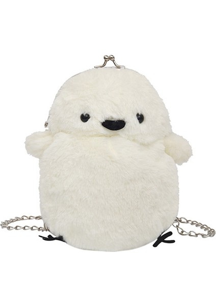 Kadınlar Sevimli Peluş Crossbody Çanta Şık Küçük Omuz Çanta Kızlar Için Cep Telefonu Cüzdan (Beyaz) (Yurt Dışından)