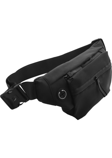 Su Geçirmez Adam Moda Göğüs Paketi Doğa Sporları Crossbody Çanta Rahat Seyahat Erkek Serseri Kemer Siyah (Yurt Dışından)