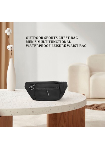 Su Geçirmez Adam Moda Göğüs Paketi Doğa Sporları Crossbody Çanta Rahat Seyahat Erkek Serseri Kemer Siyah (Yurt Dışından) fırsatları