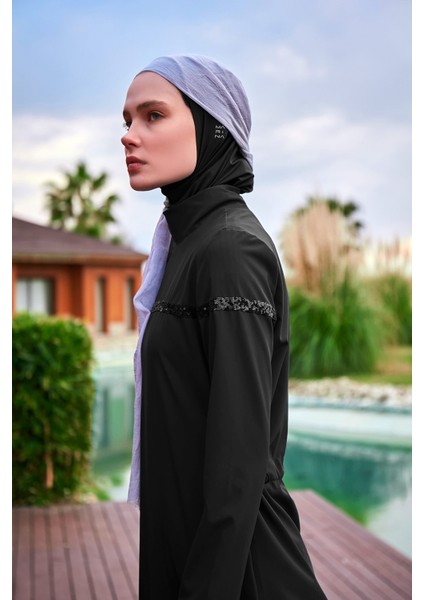 Paraşüt Siyah Tam Kapalı Tesettür Mayo M2433 fırsatları