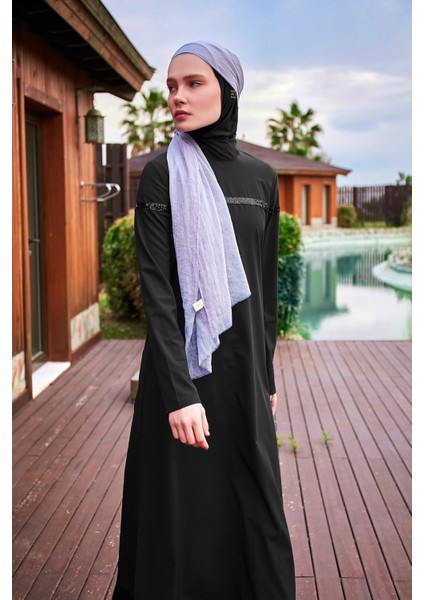 Paraşüt Siyah Tam Kapalı Tesettür Mayo M2433 indirimleri