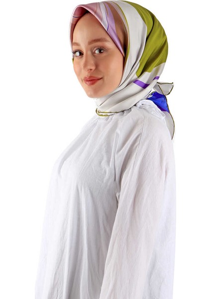 Yeşil Orkide Desen Twill Ipek Eşarp fiyatları