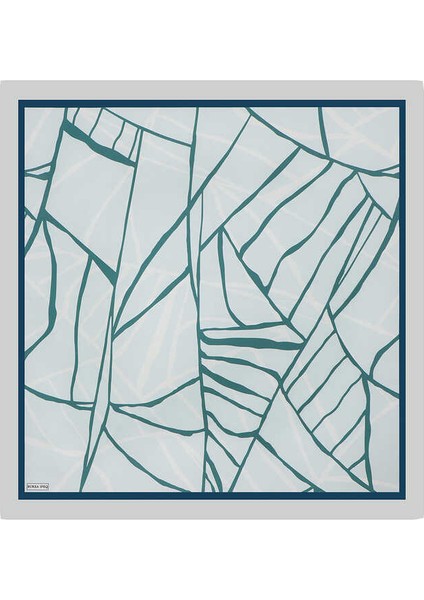 Mint Mozaik Desen Twill Ipek Eşarp