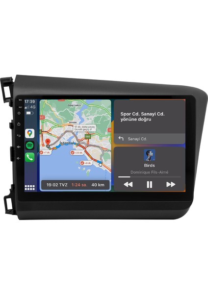 Honda Civic Fb7 (2012-2016) Android 14 Multimedya Carplay 10 Inch 8 GB Ram / 128 GB Hafıza CRV-4147XAA