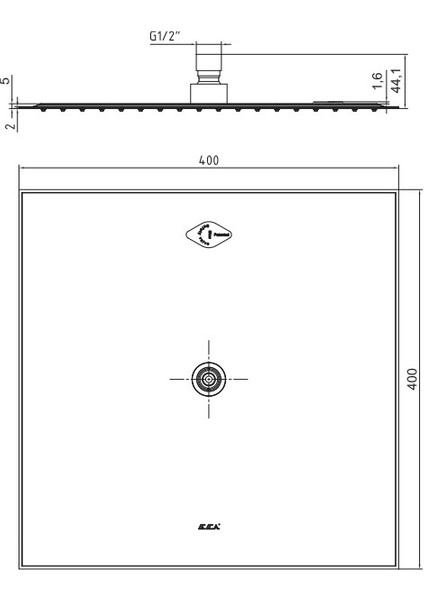 Banyo İnce Kare Tepe Duş Başlığı 40 x 40 102145046