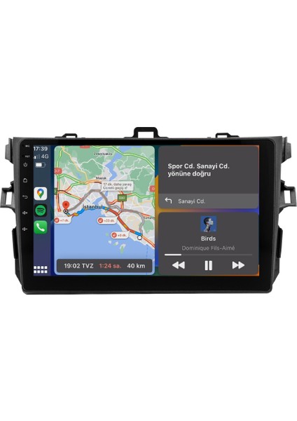 Toyota Corolla (2008-2012) Android 14 Multimedya Carplay 10 Inch 8 GB Ram 7 128 GB Hafıza CRV-4543XAA