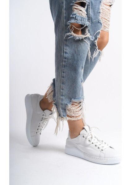 Harry Beyaz Hakiki Deri Sneaker Kadın Günlük Spor Ayakkabı modelleri