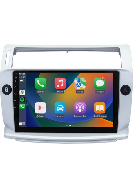 Citroen C4 (2005-2011) Android 14 Multimedya Carplay 10 Inch 8 GB Ram / 128 GB Hafıza CRV-4072XAA