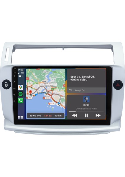 Citroen C4 (2005-2011) Android 14 Multimedya Carplay 10 Inch 8 GB Ram / 128 GB Hafıza CRV-4072XAA