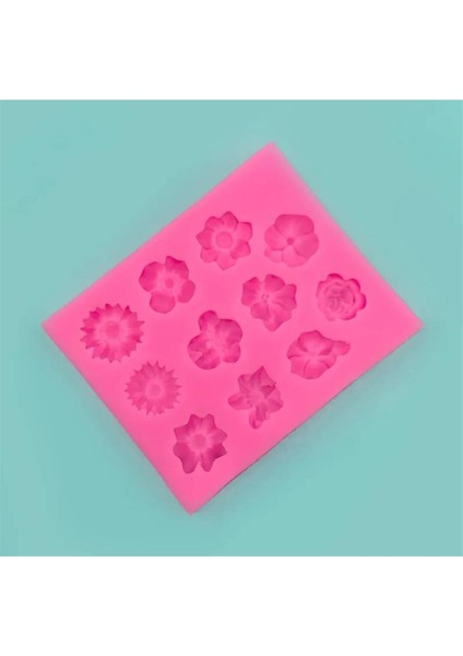 11'li Çiçek Polimer Kil - Mum Silikon Kalıp - Kod:1211 modelleri