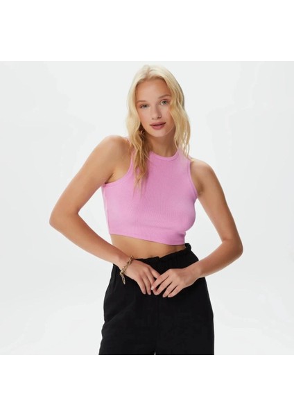 Only 15282771 Fıtıllı Kumas 0 Yaka Kolsuz Crop Body